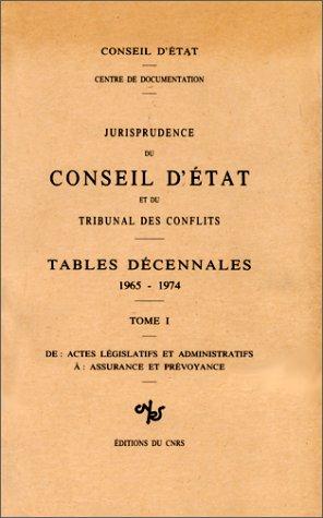 Jurisprudence du Conseil d'Etat et du Tribunal des conflits by France cover