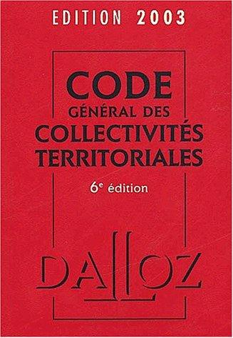 Code général des collectivités territoriales by France cover