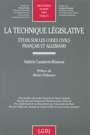 La technique législative by Valérie Lasserre-Kiesow cover