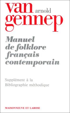 Manuel de folklore français contemporain by Arnold van Gennep cover