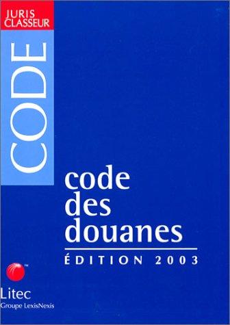 Code des douanes by France cover