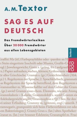 Sag es auf deutsch by A. M. Textor, Renate Morell cover