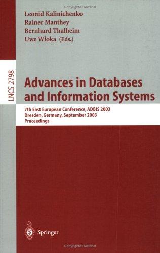 Advances in databases and information systems