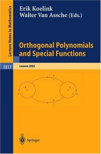 Orthogonal polynomials and special functions by Walter van Assche cover