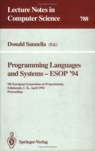 Programming languages and systems, ESOP '94
