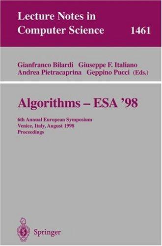 Algorithms-Esa '98: 6th Annual European Symposium, Venice, Italy, August 24-26, 1998
