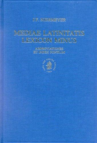 Mediae Latinitatis lexicon minus by Jan Frederik Niermeyer cover