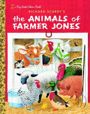 Richard Scarry's The Animals of Farmer Jones by Golden Books cover