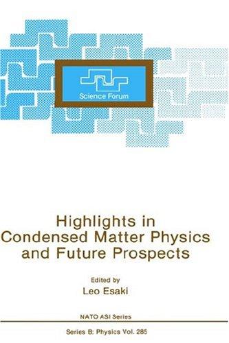 Highlights in Condensed Matter Physics and Future Prospects