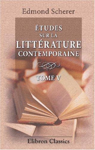 Études sur la littérature contemporaine