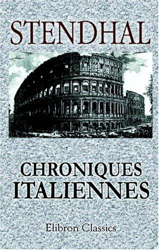 Chroniques italiennes by Stendhal cover