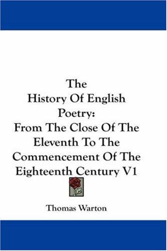 The history of English poetry