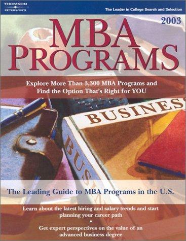 MBA Programs 2003, Guide to, 8th ed (Mba Programs, 2003) by Peterson's cover