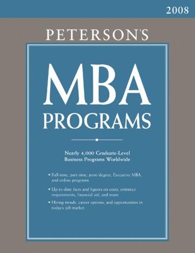 Peterson's MBA Programs 2008 by Peterson's cover