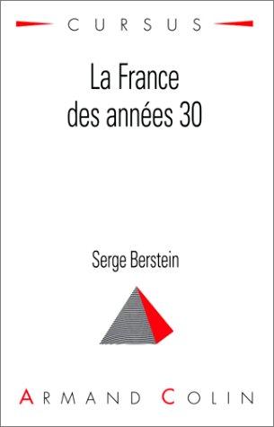 La France des années 30 by Serge Berstein cover