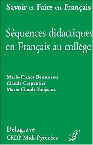 Sequences didactiques en français au college by Bernussou/Carpentier cover