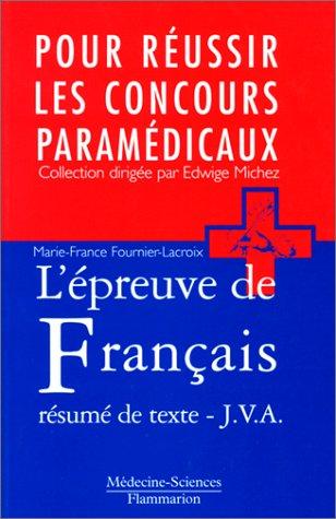 L'épreuve de français - résume de texte - J.V.A by Marie-France Fournier-Lacroix cover