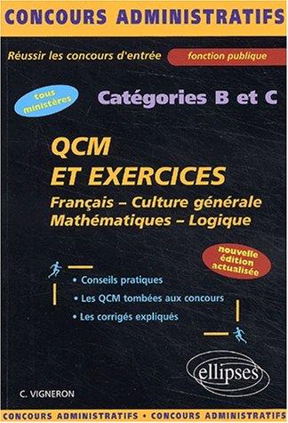 Qcm et exercices français culture generale maths logique categorie b&c (ne) by Vigneron cover