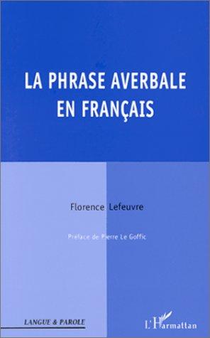 La Phrase averbale en français by Lefeuvre Florence cover