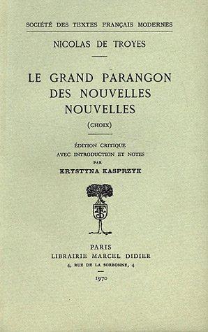 Le grand parangon des nouvelles nouvelles by Nicolas de Troyes cover