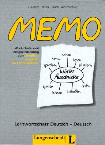 Memo, Lernwortschatz Deutsch-Deutsch by Ha>ublein cover