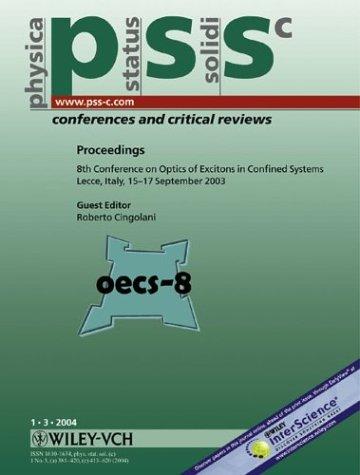 Proceedings of the 8th Conference on Optics of Excitons in Confined Systems (OECS-8). Lecce, Italy, 15-17 September 2003: physica status solidi (c) - conferences ... Solidi: Conferences & Critical Reviews)
