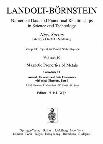 Magnetic Properties of Metals Vol. 19F