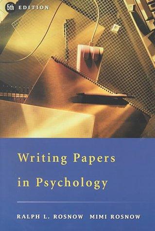Writing papers in psychology