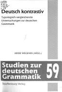 Deutsch kontrastiv by Heide Wegener cover