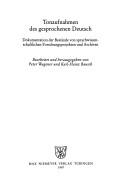Tonaufnahmen des gesprochenen Deutsch by Peter Wagener, Karl-Heinz Bausch cover