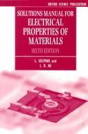 Solutions manual for electrical properties of materials