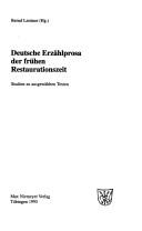 Deutsche Erzählprosa der frühen Restaurationzeit by Bernd Leistner cover