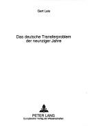 Das deutsche Transferproblem der neunziger Jahre by Gert Leis cover