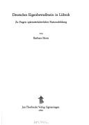 Deutsches Eigenbewusstsein in Lübeck by Barbara Hoen cover