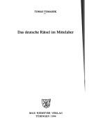 Das deutsche Rätsel im Mittelalter by Tomas Tomasek cover