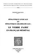 Sémantique lexicale et sémantique grammaticale by Thierry Ponchon cover