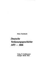 Deutsche Verfassungsgeschichte 1495-1806 by Heinz Duchhardt cover