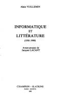 Informatique et littérature by Alain Vuillemin cover