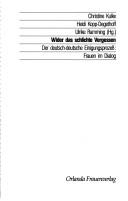 Wider das schlichte Vergessen by Christine Kulke cover
