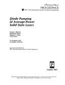 Diode pumping of average-power solid state lasers by Stephan Paul Velsko cover