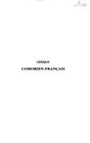 Lexique comorien (shindzuani) français by Mohamed Ahmed Chamanga cover