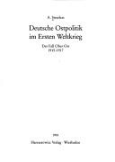 Deutsche Ostpolitik im Ersten Weltkrieg by A. Strazhas cover