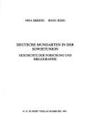Deutsche Mundarten in der Sowjetunion by Nina Berend cover