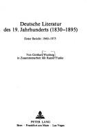 Deutsche Literatur des 19. Jahrhunderts (1830-1895) by Gotthart Wunberg cover