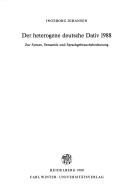 Der heterogene deutsche Dativ 1988 by Ingeborg Johansen cover