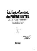 Les insolences du frère Untel by Jean-Paul Desbiens cover