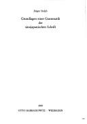 Grundlagen einer Grammatik der sinojapanischen Schrift by Jürgen Stalph cover