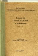 Deutsch-Orden by Hessisches Staatsarchiv Marburg. cover