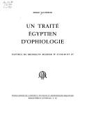 Un traité égyptien d'ophiologie: Papyrus du Brooklyn Museum no 47.2I8.48 et .85 (Publications de l'Institut français d'archéologie orientale) (French Edition)
