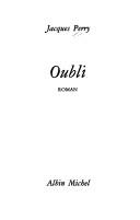 Oubli by Jacques Perry cover